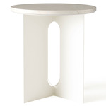 Androgyne Metal Side Table - Ivory / Ivory Marble
