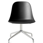 Harbour Hard Shell Swivel Side Chair - Polished Aluminum / Black