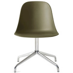 Harbour Hard Shell Swivel Side Chair - Polished Aluminum / Olive