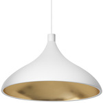 Swell Wide Pendant - White / Brass