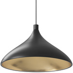 Swell Wide Pendant - Black / Brass