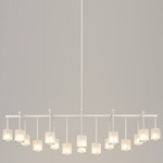Flute Beam Chandelier - White / Frosted