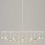 Flute Beam Chandelier - White / Smoke