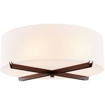 Crossbar Ceiling Light Fixture - Dark Bronze / Opal