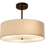 Classic Drum Pendant - Dark Bronze / Cream