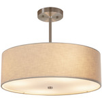 Classic Drum Pendant - Brushed Nickel / Cream