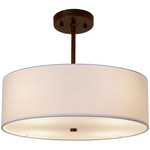 Classic Drum Pendant - Dark Bronze / White