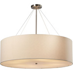 Classic Drum Pendant - Brushed Nickel / Cream