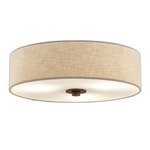 Classic Close-To-Ceiling Drum Light - Dark Bronze / Cream