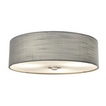 Classic Close-To-Ceiling Drum Light - Brushed Nickel / Grey