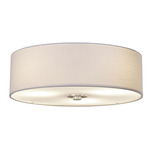 Classic Close-To-Ceiling Drum Light - Brushed Nickel / White