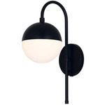 Ion Wall Sconce - Matte Black / Opal