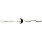 Fusion Centric Bathroom Vanity Light - Matte Black / Opal