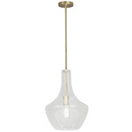 Harlow Pendant - Brushed Brass / Clear Seedy