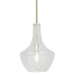 Harlow Pendant - Brushed Brass / Clear Seedy