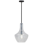 Harlow Pendant - Matte Black / Clear Seedy