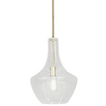 Harlow Pendant - Brushed Brass / Clear Seedy