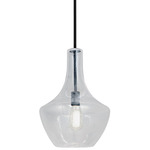 Harlow Pendant - Matte Black / Clear Seedy