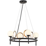 Halo Chandelier - Matte Black / Opal