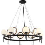 Halo Chandelier - Matte Black / Opal