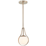 Pearl Pendant - Brushed Brass / Opal