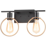 Volta Bathroom Vanity Light - Matte Black / Brass