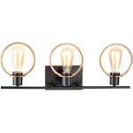 Volta Bathroom Vanity Light - Matte Black / Brass