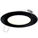 Excel 4 Inch Round Recessed Panel Light - Black / Frosted