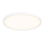 Slim Round Flush Ceiling Light - White / Frosted