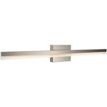 Sleek Bathroom Vanity Light - Satin Nickel / Frosted