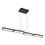 Geo Geometric Linear Pendant - Black / Frosted