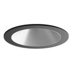 Entra CL 3IN Round Flanged Trim - Black / Satin Silver