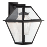 Terrace Nested Lantern Wall Sconce - Textured Black / Clear