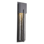 Square Metalwork Outdoor Wall Sconce - Textured Black / Smoke Granite