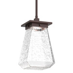 Beacon Dark Sky Outdoor Pendant - Statuary Bronze / Clear Hammered
