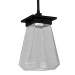 Beacon Dark Sky Outdoor Pendant - Textured Black / Clear Hammered