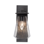 Beacon Arm Outdoor Wall Sconce - Argento Grey / Clear Hammered