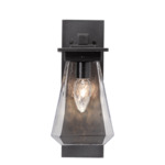Beacon Dark Sky Outdoor Arm Wall Sconce - Argento Grey / Clear Hammered