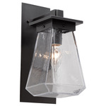 Beacon Dark Sky Outdoor Arm Wall Sconce - Argento Grey / Clear Hammered