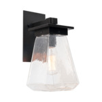 Beacon Dark Sky Outdoor Arm Wall Sconce - Statuary Bronze / Clear Hammered