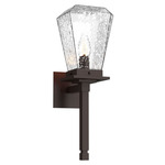 Beacon Torch Outdoor Wall Sconce - Statuary Bronze / Clear Hammered