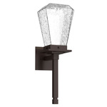 Beacon Torch Outdoor Wall Sconce - Statuary Bronze / Clear Hammered
