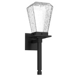Beacon Torch Outdoor Wall Sconce - Textured Black / Clear Hammered