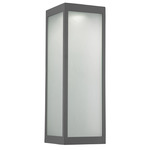 Single Box Outdoor Wall Sconce - Argento Grey / Frosted Seeded