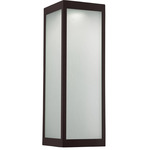 Single Box Outdoor Wall Sconce - Statuary Bronze / Frosted Seeded