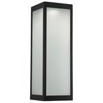 Single Box Outdoor Wall Sconce - Textured Black / Frosted Seeded
