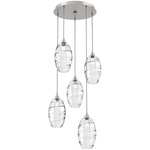 Ellisse Round Multi Light Pendant - Beige Silver / Optic Clear