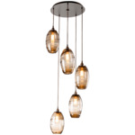 Ellisse Round Multi Light Pendant - Flat Bronze / Optic Bronze