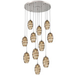 Ellisse Round Multi Light Pendant - Beige Silver / Optic Bronze