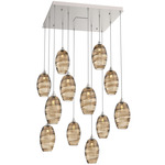 Ellisse Square Multi Light Pendant - Beige Silver / Optic Bronze